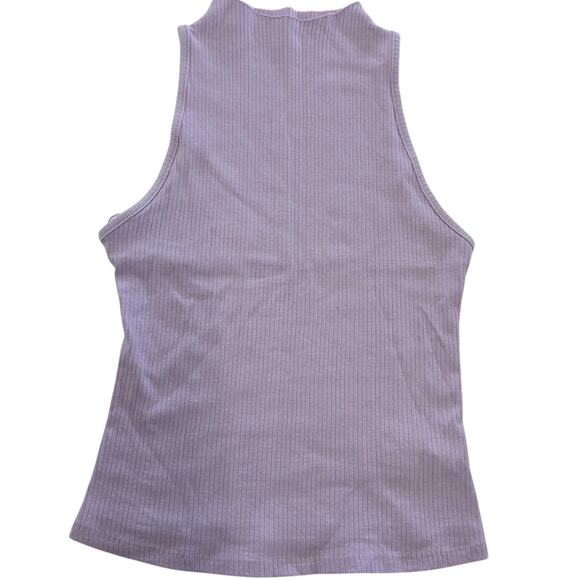 Maeve by Anthropologie Shirt Womens XS Lavender Ribbed Stretch Mock Neck Tank - Picture 1 of 7
